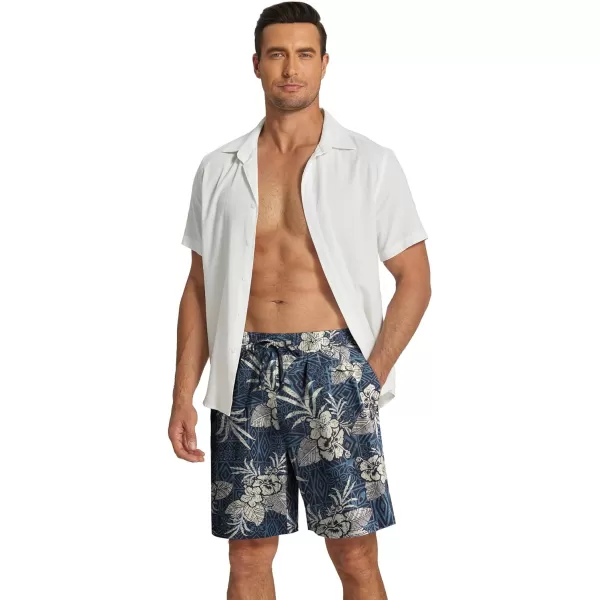 COOFANDY Men's Summer Beach Hawaii Shorts Lightweight Elastic Waist Drawstring Casual Shorts
