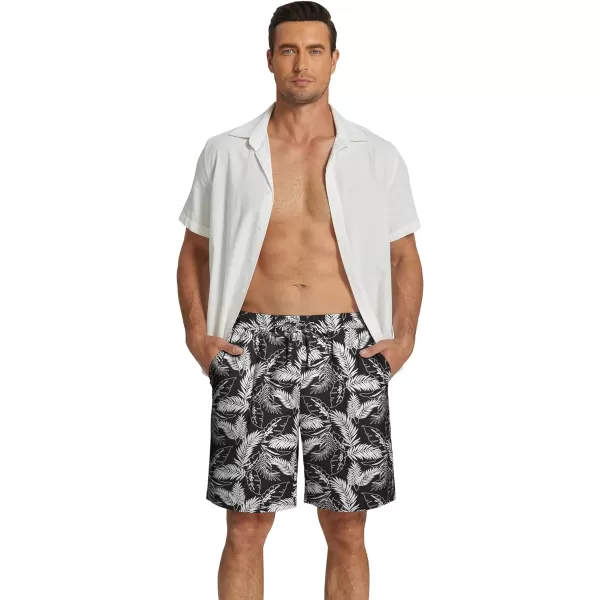 COOFANDY Men's Summer Beach Hawaii Shorts Lightweight Elastic Waist Drawstring Casual Shorts