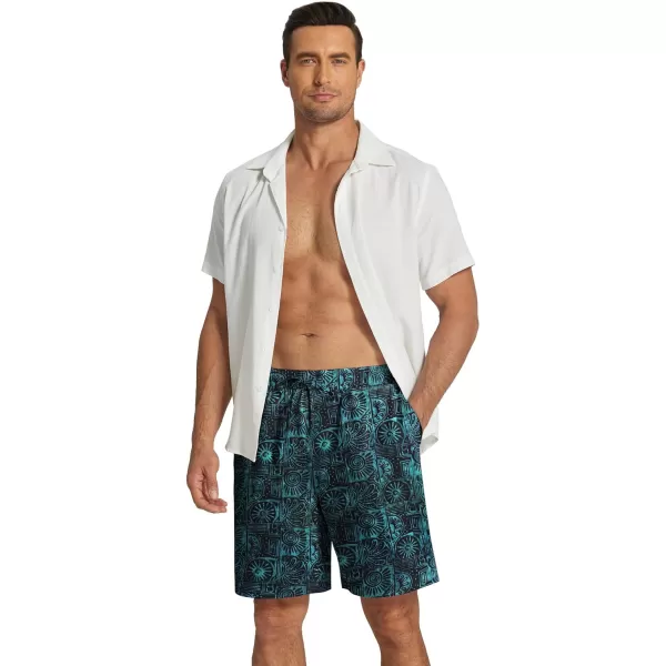 COOFANDY Men's Summer Beach Hawaii Shorts Lightweight Elastic Waist Drawstring Casual Shorts