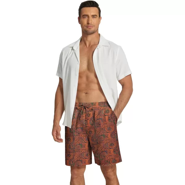 COOFANDY Men's Summer Beach Hawaii Shorts Lightweight Elastic Waist Drawstring Casual Shorts