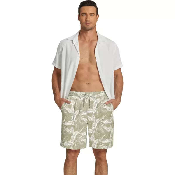 COOFANDY Men's Summer Beach Hawaii Shorts Lightweight Elastic Waist Drawstring Casual Shorts