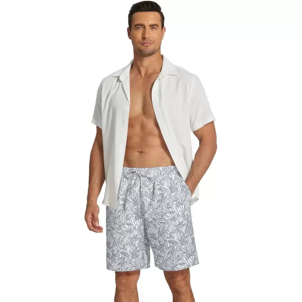 COOFANDY Men's Summer Beach Hawaii Shorts Lightweight Elastic Waist Drawstring Casual Shorts