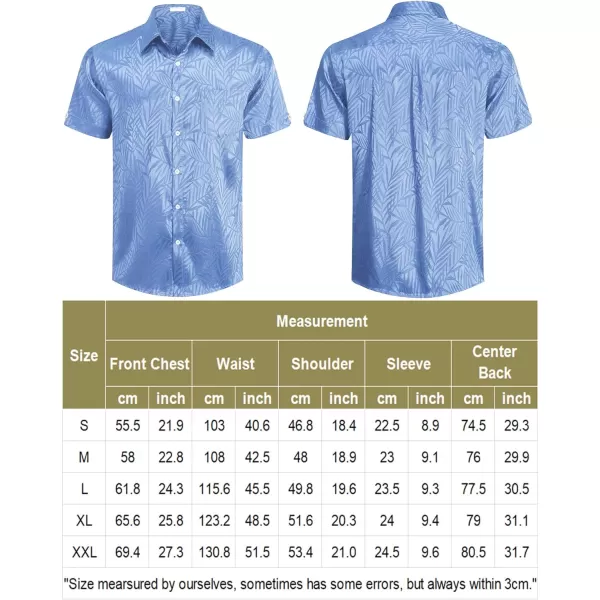 COOFANDY Men's Summer Shirts Short Sleeve Silk Satin Jacquard Shirts Casual Button Down Beach Shirt