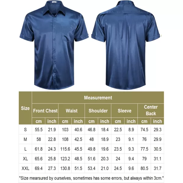 COOFANDY Men's Summer Shirts Short Sleeve Silk Satin Jacquard Shirts Casual Button Down Beach Shirt