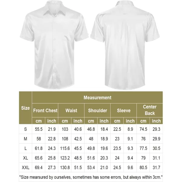 COOFANDY Men's Summer Shirts Short Sleeve Silk Satin Jacquard Shirts Casual Button Down Beach Shirt