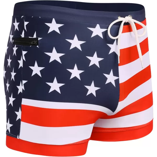 COOFANDY Men's Swimwear Swimsuits Solid Basic Swim Boxer Trunks Board Shorts with Zipper Pockets