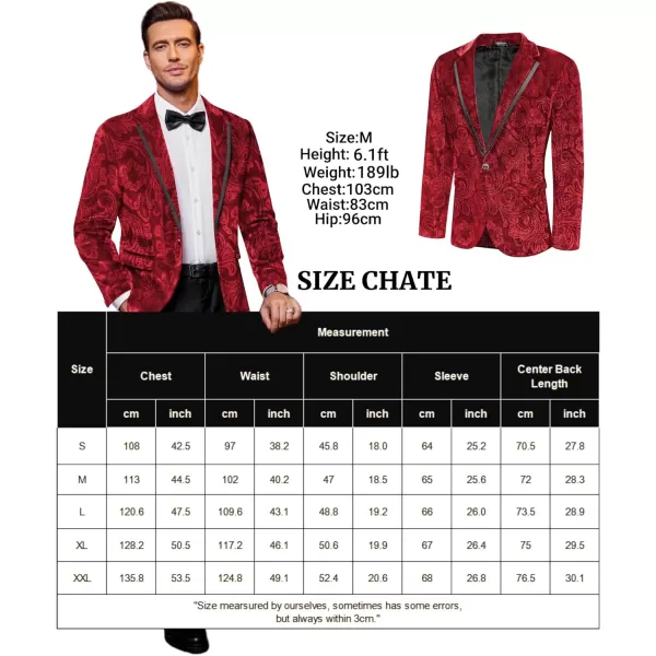 COOFANDY Men's Velvet Blazer Notched Lapel One Button Velour Tuxedo Jacket for Prom Wedding Party Dinner
