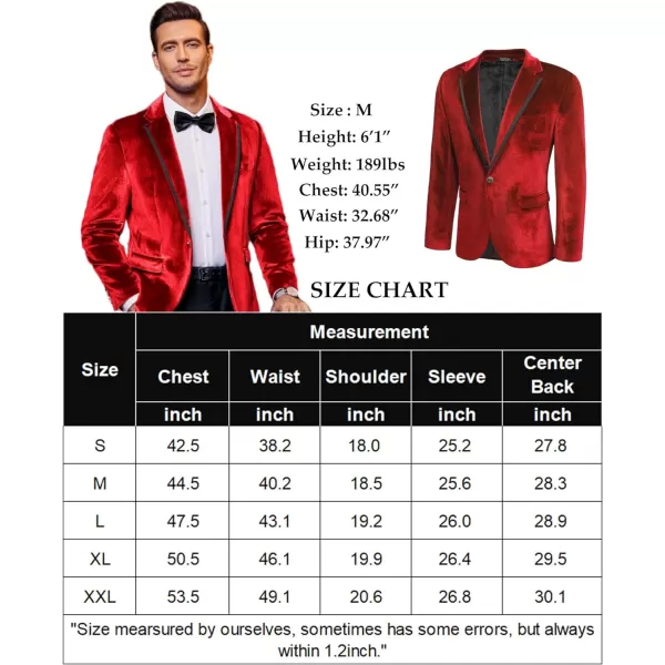 COOFANDY Men's Velvet Blazer Notched Lapel One Button Velour Tuxedo Jacket for Prom Wedding Party Dinner