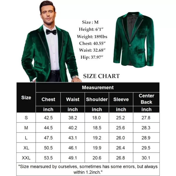 COOFANDY Men's Velvet Blazer Notched Lapel One Button Velour Tuxedo Jacket for Prom Wedding Party Dinner