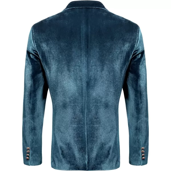 COOFANDY Men's Velvet Blazer Notched Lapel One Button Velour Tuxedo Jacket for Prom Wedding Party Dinner