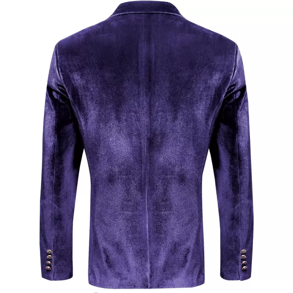 COOFANDY Men's Velvet Blazer Notched Lapel One Button Velour Tuxedo Jacket for Prom Wedding Party Dinner