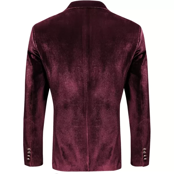 COOFANDY Men's Velvet Blazer Notched Lapel One Button Velour Tuxedo Jacket for Prom Wedding Party Dinner