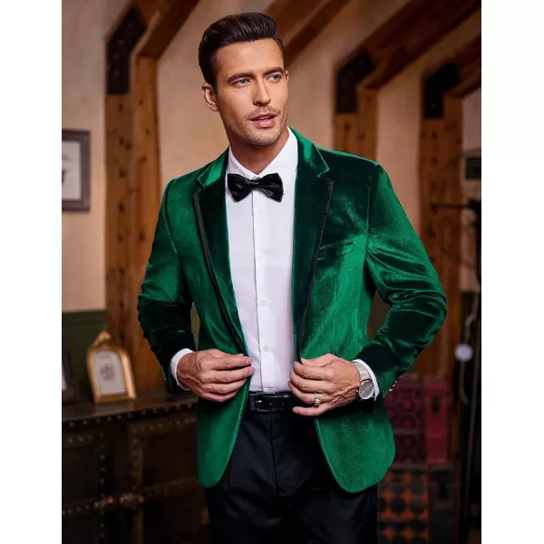 COOFANDY Men's Velvet Blazer Notched Lapel One Button Velour Tuxedo Jacket for Prom Wedding Party Dinner
