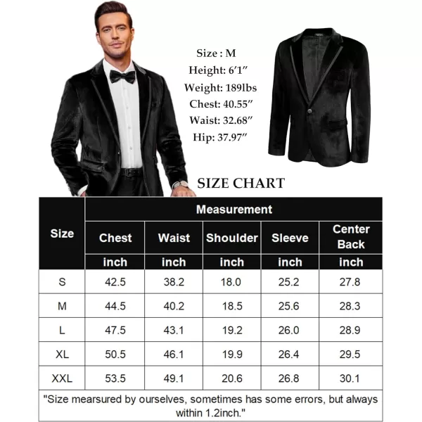 COOFANDY Men's Velvet Blazer Notched Lapel One Button Velour Tuxedo Jacket for Prom Wedding Party Dinner