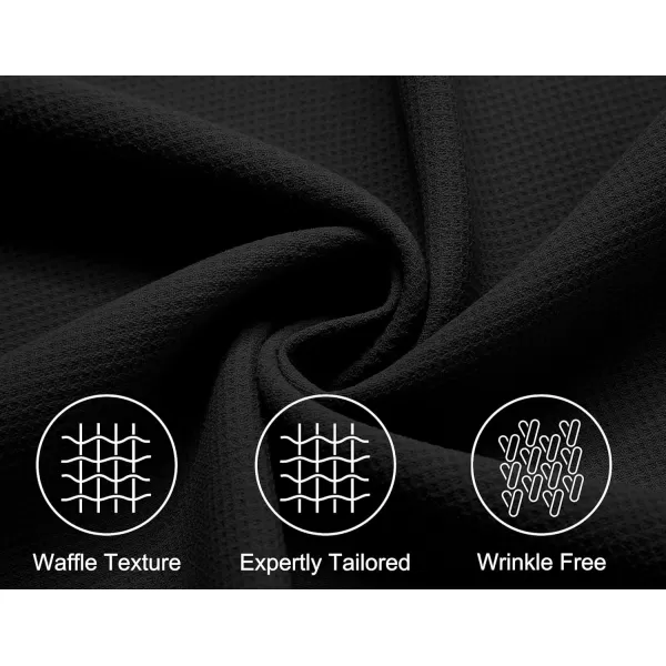 COOFANDY Mens Waffle Shirt Short Sleeve Button Down Shirts Casual Beach Vacation Shirts Textured Wrinkle Free Shirts