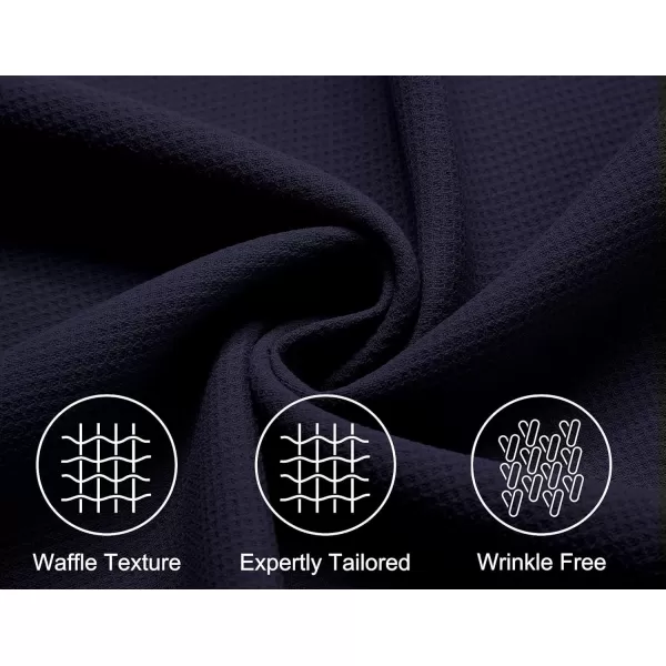 COOFANDY Mens Waffle Shirt Short Sleeve Button Down Shirts Casual Beach Vacation Shirts Textured Wrinkle Free Shirts