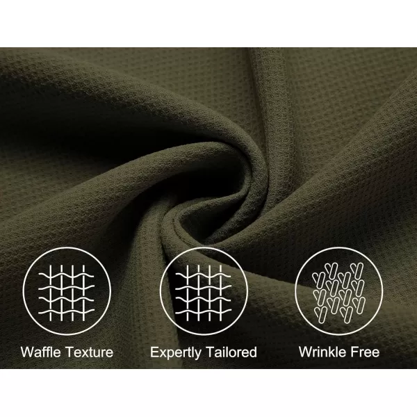 COOFANDY Mens Waffle Shirt Short Sleeve Button Down Shirts Casual Beach Vacation Shirts Textured Wrinkle Free Shirts