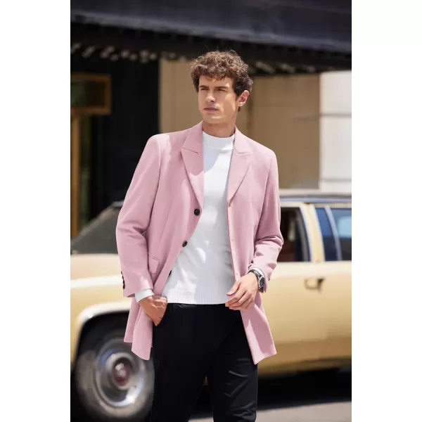 COOFANDY Men's Wool Blend Coat with Detachable Plaid Scarfs Notched Collar Single Breasted Pea Coat Trench Overcoat