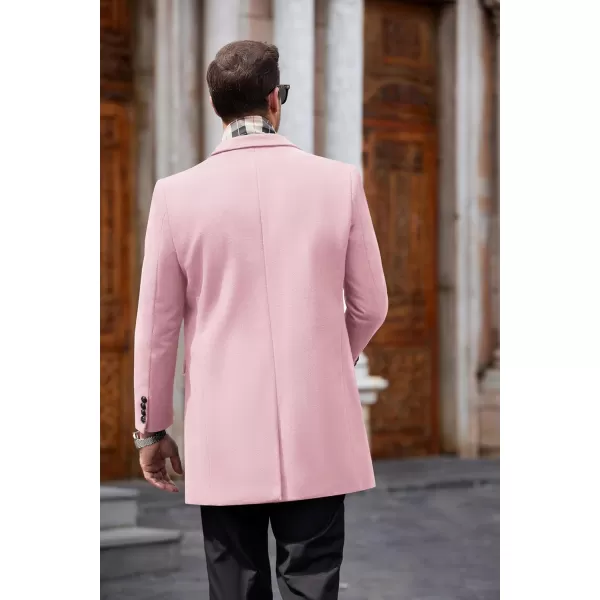 COOFANDY Men's Wool Blend Coat with Detachable Plaid Scarfs Notched Collar Single Breasted Pea Coat Trench Overcoat