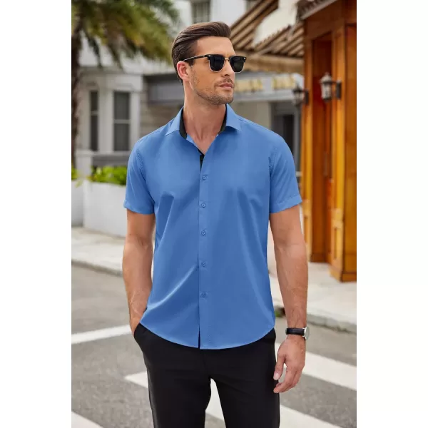 COOFANDY Men's Wrinkle Free Business Dress Shirts Short Sleeve Button Down Shirts