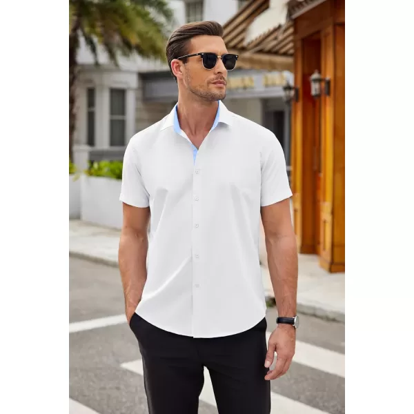 COOFANDY Men's Wrinkle Free Business Dress Shirts Short Sleeve Button Down Shirts
