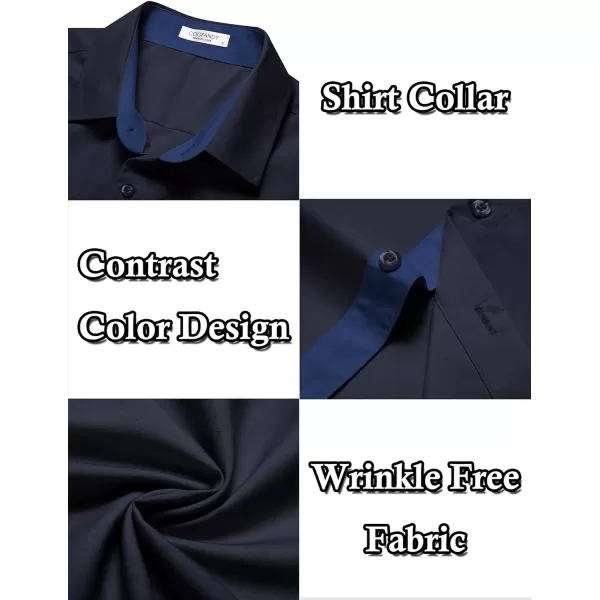 COOFANDY Men's Wrinkle Free Business Dress Shirts Short Sleeve Button Down Shirts