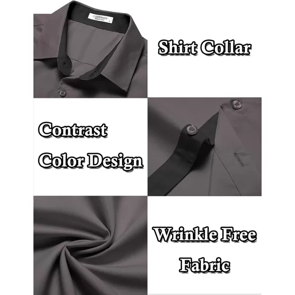 COOFANDY Men's Wrinkle Free Business Dress Shirts Short Sleeve Button Down Shirts