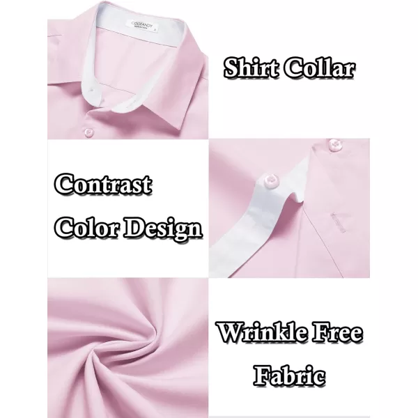 COOFANDY Men's Wrinkle Free Business Dress Shirts Short Sleeve Button Down Shirts