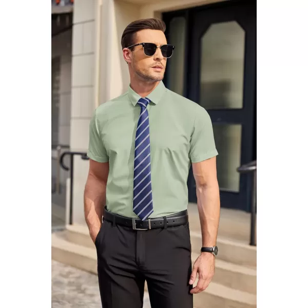 COOFANDY Men's Wrinkle Free Business Dress Shirts Short Sleeve Button Down Shirts