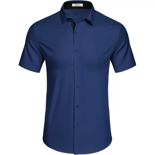 COOFANDY Men's Wrinkle Free Business Dress Shirts Short Sleeve Button Down Shirts