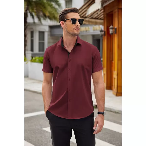 COOFANDY Men's Wrinkle Free Business Dress Shirts Short Sleeve Button Down Shirts