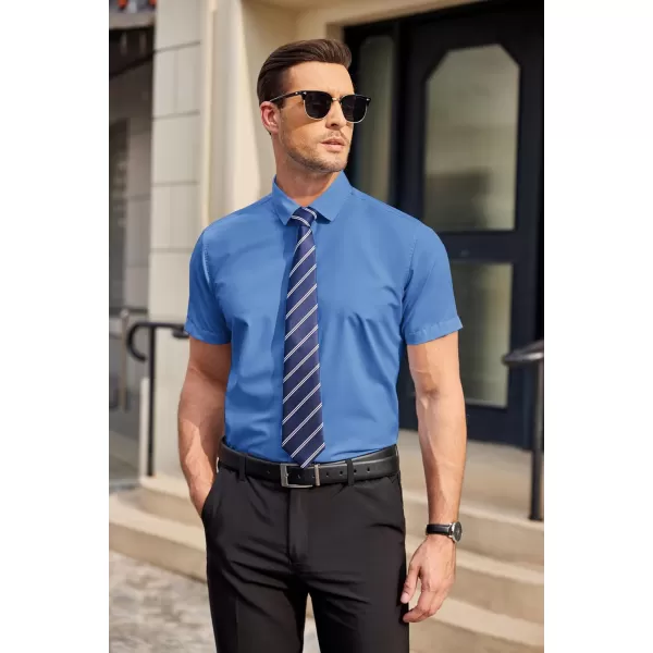 COOFANDY Men's Wrinkle Free Business Dress Shirts Short Sleeve Button Down Shirts
