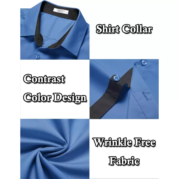 COOFANDY Men's Wrinkle Free Business Dress Shirts Short Sleeve Button Down Shirts