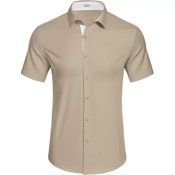 COOFANDY Men's Wrinkle Free Business Dress Shirts Short Sleeve Button Down Shirts