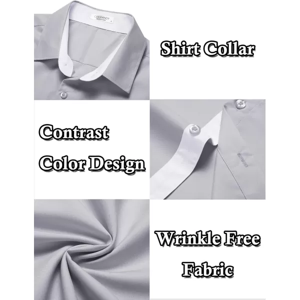 COOFANDY Men's Wrinkle Free Business Dress Shirts Short Sleeve Button Down Shirts