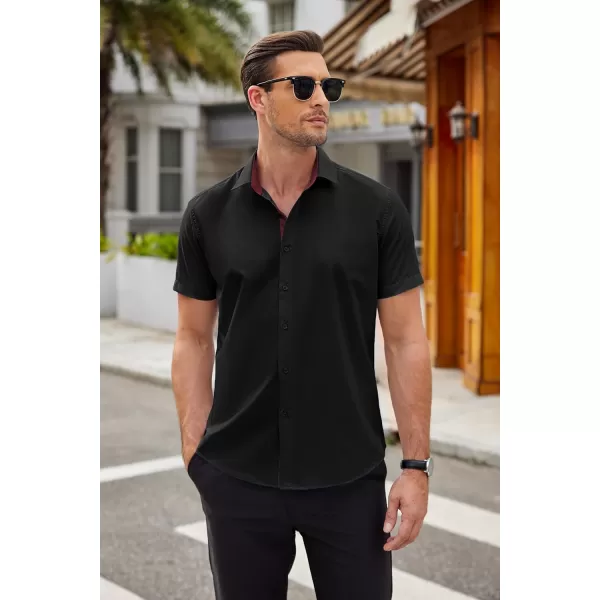 COOFANDY Men's Wrinkle Free Business Dress Shirts Short Sleeve Button Down Shirts