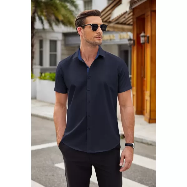 COOFANDY Men's Wrinkle Free Business Dress Shirts Short Sleeve Button Down Shirts
