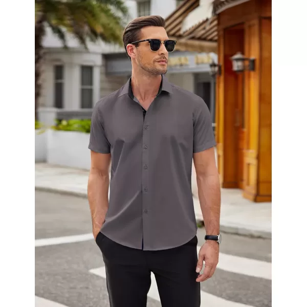 COOFANDY Men's Wrinkle Free Business Dress Shirts Short Sleeve Button Down Shirts