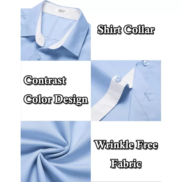 COOFANDY Men's Wrinkle Free Business Dress Shirts Short Sleeve Button Down Shirts