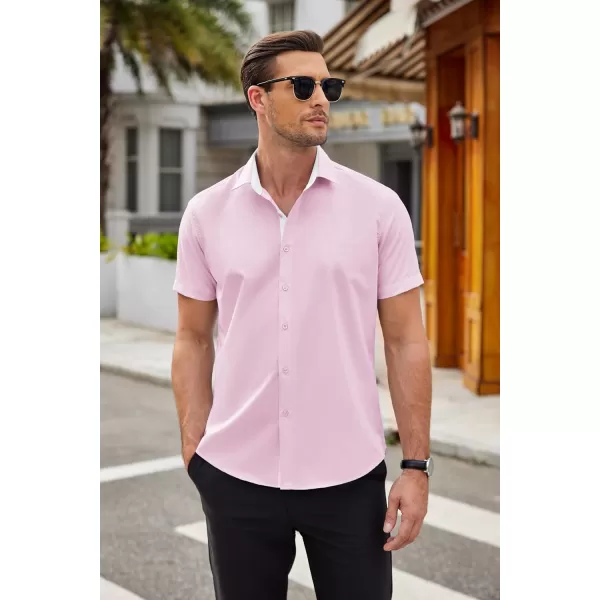 COOFANDY Men's Wrinkle Free Business Dress Shirts Short Sleeve Button Down Shirts
