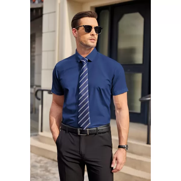 COOFANDY Men's Wrinkle Free Business Dress Shirts Short Sleeve Button Down Shirts