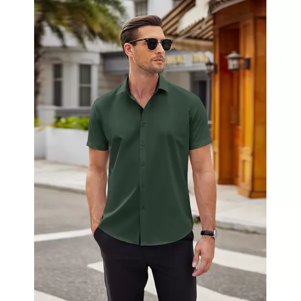 COOFANDY Men's Wrinkle Free Business Dress Shirts Short Sleeve Button Down Shirts