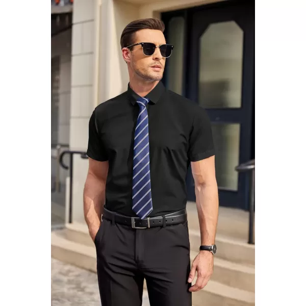 COOFANDY Men's Wrinkle Free Business Dress Shirts Short Sleeve Button Down Shirts