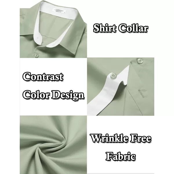 COOFANDY Men's Wrinkle Free Business Dress Shirts Short Sleeve Button Down Shirts
