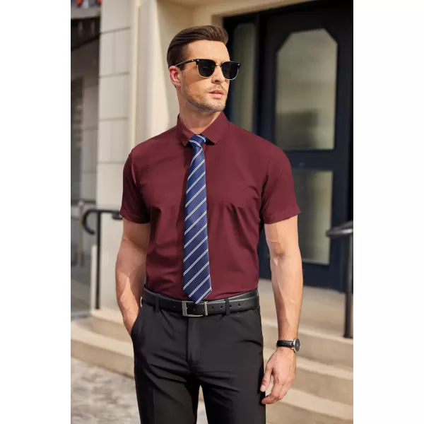 COOFANDY Men's Wrinkle Free Business Dress Shirts Short Sleeve Button Down Shirts
