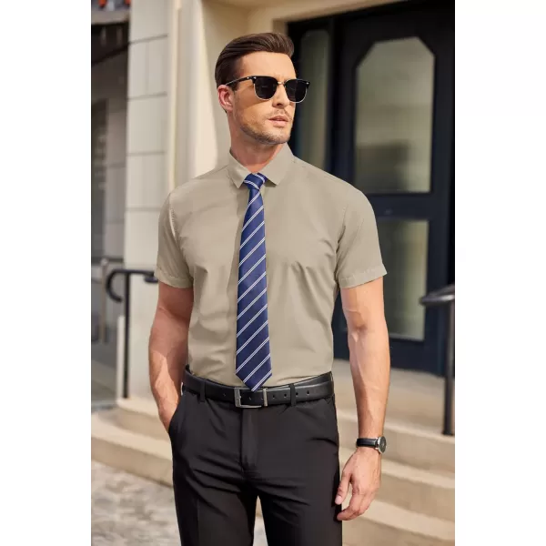 COOFANDY Men's Wrinkle Free Business Dress Shirts Short Sleeve Button Down Shirts