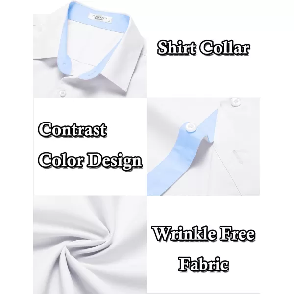 COOFANDY Men's Wrinkle Free Business Dress Shirts Short Sleeve Button Down Shirts