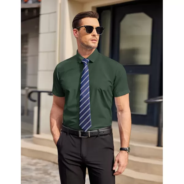 COOFANDY Men's Wrinkle Free Business Dress Shirts Short Sleeve Button Down Shirts