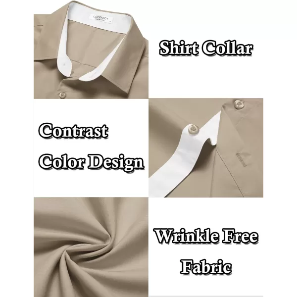 COOFANDY Men's Wrinkle Free Business Dress Shirts Short Sleeve Button Down Shirts