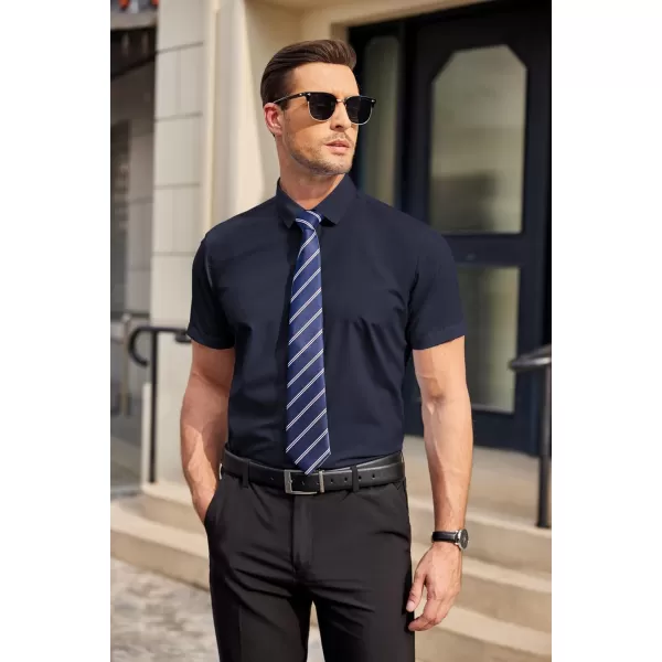 COOFANDY Men's Wrinkle Free Business Dress Shirts Short Sleeve Button Down Shirts